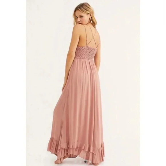 NWT Free People Adella Dress Maxi Long Wedding Guest Lace Rose Pink XS - Picture 5 of 10